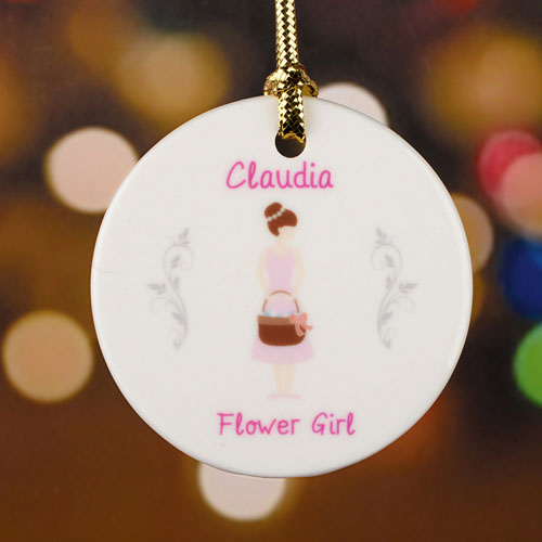 Flower Girl Personalized Ceramic Ornament