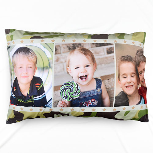 Funda de almohada de tres colores personalizados para fotos