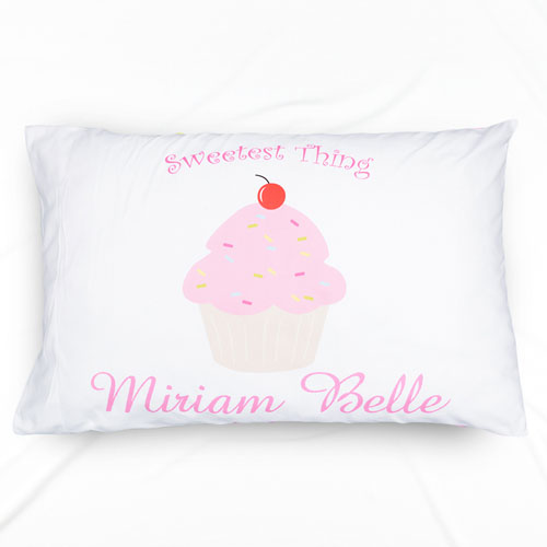 La cosa más dulce Funda de almohada con nombre personalizado