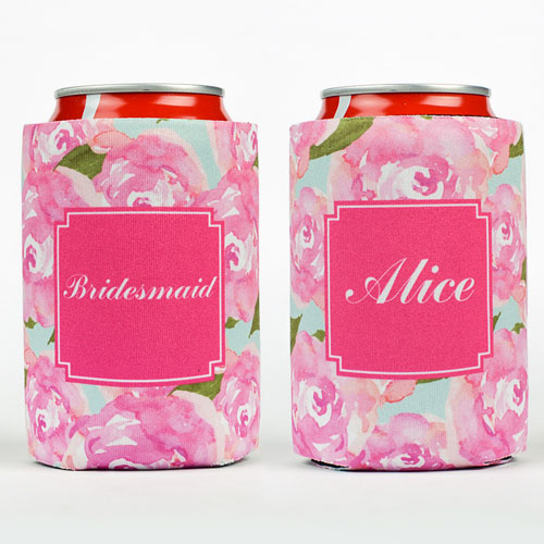 Acuarela rosado Personalizada enfriador de lata
