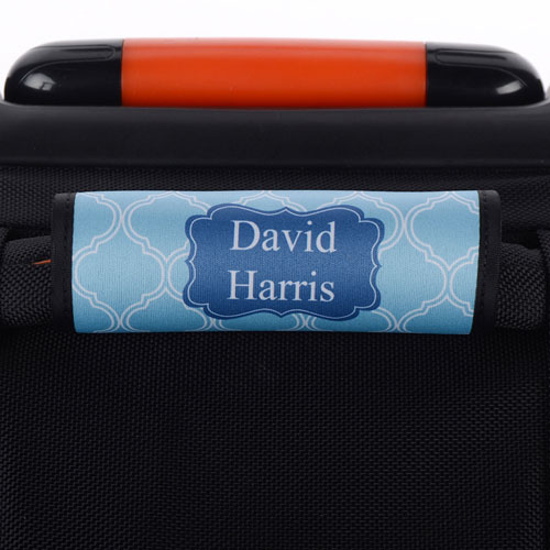 Envoltura de asas de equipaje personalizada de Quatrefoil azul marino