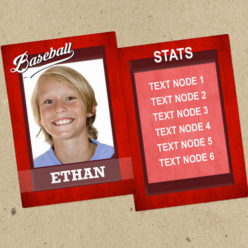  rojo Baseball personalizados Photo Trading Cards Set Of 12
