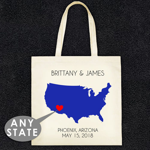 Mapa de nosotros Bolsa de Boda Personalizada