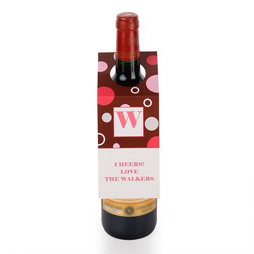 Etiqueta de vino personalizada con lunares, juego de 6