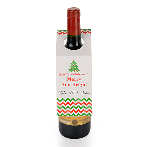 Etiqueta de vino personalizada con el Árbol de Navidad, juego de 6