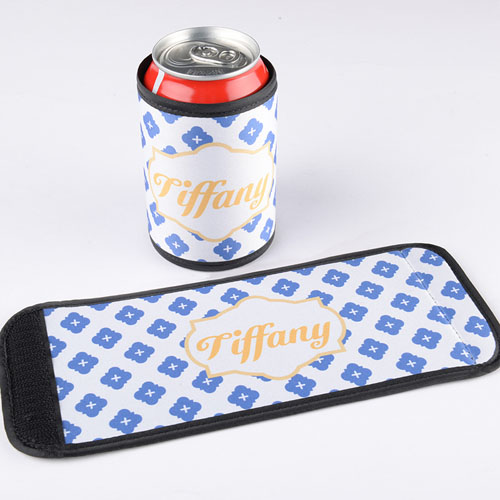 Patrón azul personalizado de envoltura de latas y botella  s