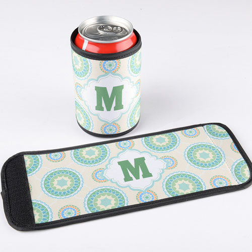 Envoltura de lata y botella   personalizada de color verde azulado