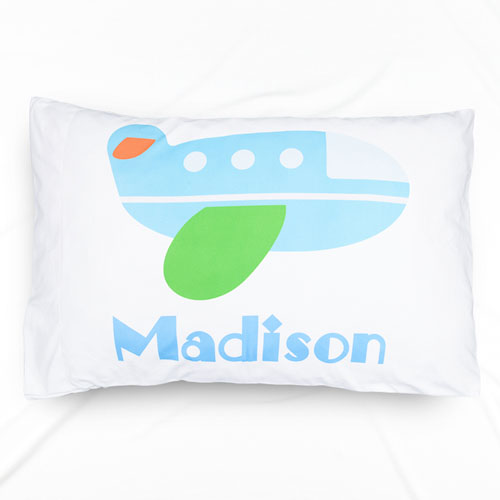 Funda de almohada con nombre personalizado para el avión