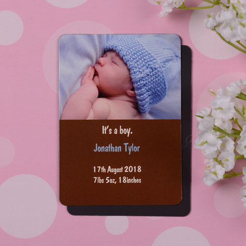 Anuncio personalizado de nacimiento de Coco Baby Boy Imán de fotos