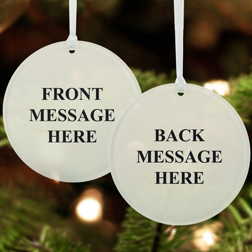 Custom Message Acrylic Ornament Round Shape