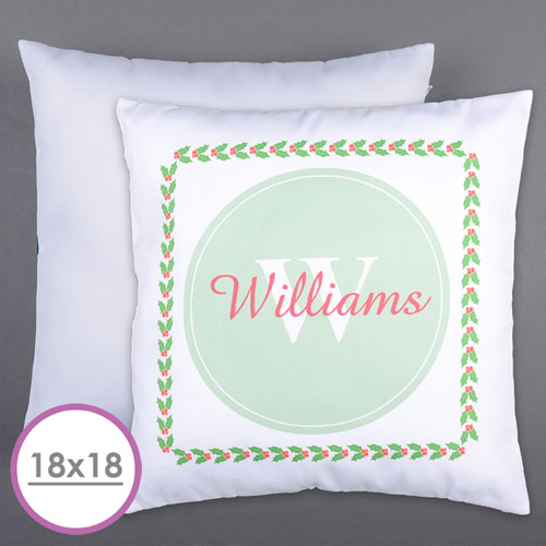 Cojín Holly Personalizado Familiar Inicial Grande 45.72 cm x 45.72 cm (Sin Insertar) 