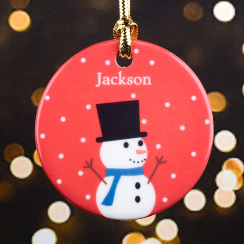 Snowman Personalized Christmas Ornament