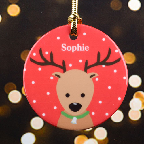 Reindeer Personalized Christmas Ornament