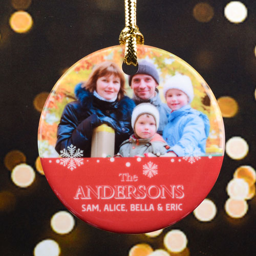 Snowflake Personalized Photo Christmas Ornament