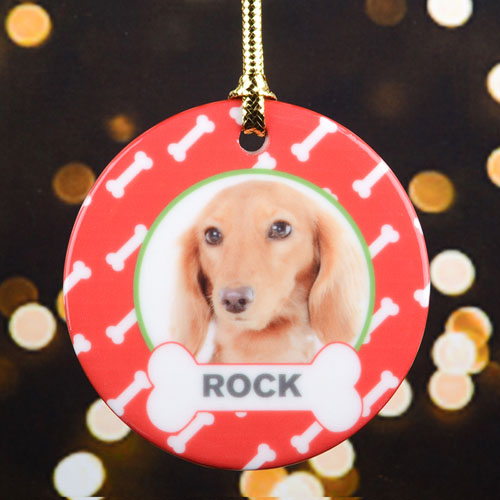 Dog Bone Personalized Photo Ornament