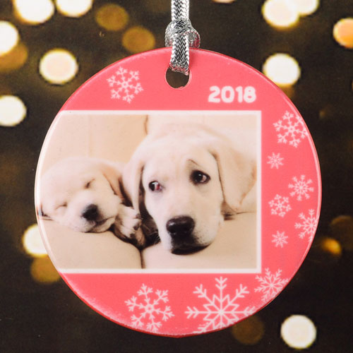 Snowflake Personalized Photo Porcelain Ornament