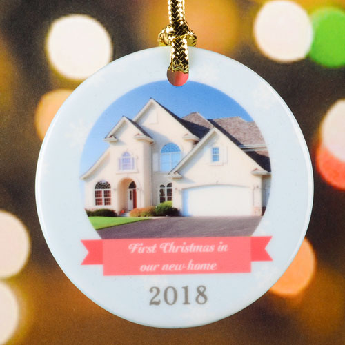 Flurry Snowflake Personalized Photo Porcelain Ornament