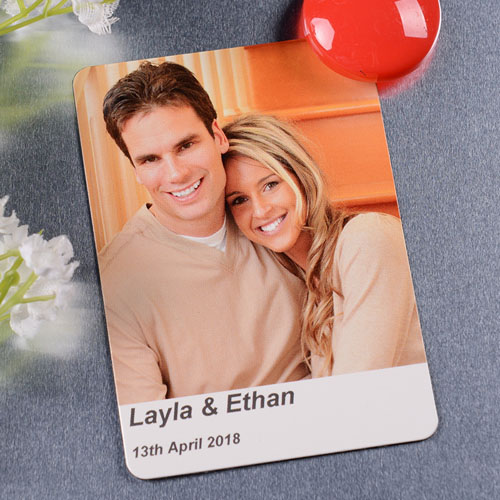 Personalizado5.08 cm x 8.89 cm Hacemos Foto Imán, Blanco
