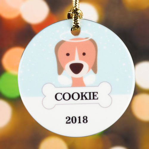 Personalized Pet Dog Porcelain Round Ornament