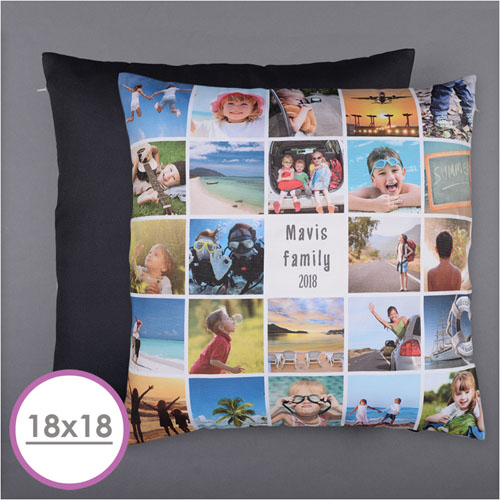 Cojín de fotos personalizado Instagram White 24 Collage Cojín de 45.72 cm x 45.72 cm (sin relleno) 