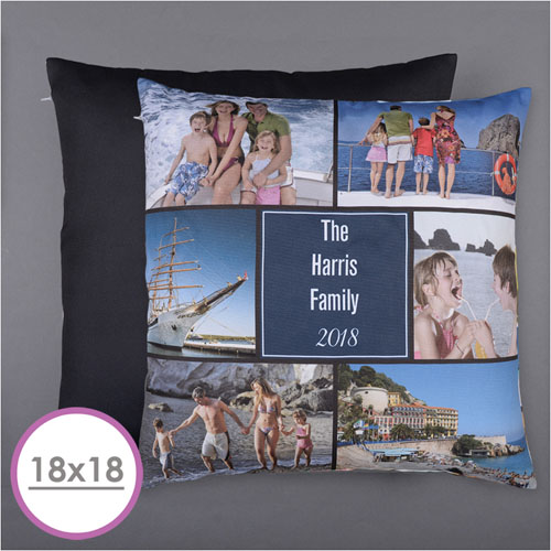 Almohada personalizada con seis fotos de collage 45.72 cm x 45.72 cm Cojín (sin inserción) 