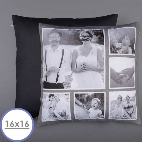 Instagrama rústico Almohada de fotos personalizadas de seis colores 40.64 cm x 40.64 cm Cojín (sin inserto) 
