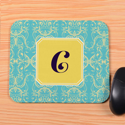 Aqua Vintage Personalized Mousepad