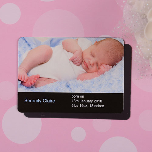 Anuncio personalizado de Hello Girl Black Birth Photo Magnet