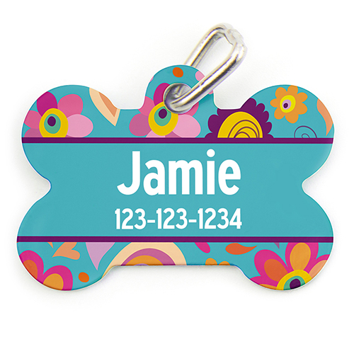 Spring Placa de perro personalizada Forma de hueso
