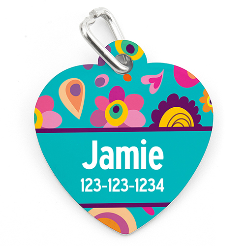 Spring Personalized Placa de identificación de mascota con forma de corazón