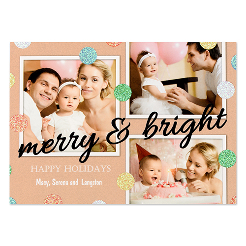 Tarjeta personalizada con brillos diseño 