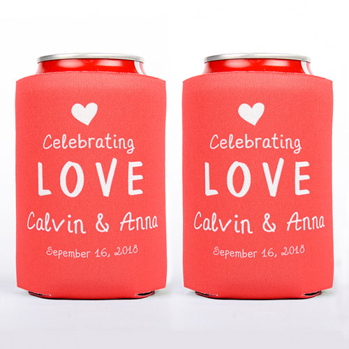 Celebrar el amor personalizada de la boda enfriador de lata