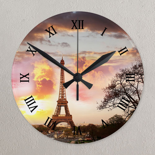 Reloj personalizado con impresión de galería de fotografías y números romanos