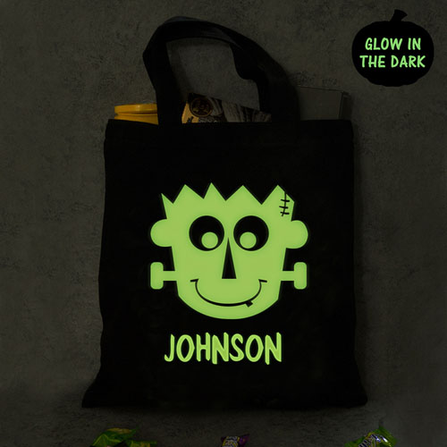 Bolsa personalizada de Frankenstein que brilla en la oscuridad de la Noche de Brujas para los regalos de halloween