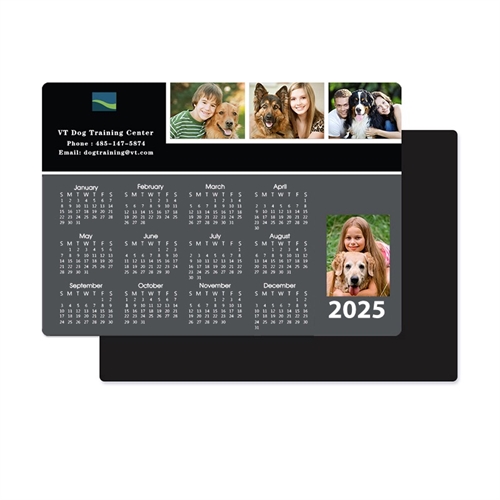 Personalizado 2020 Calendario de cuatro fotos de imán de collage 8.89 cm x 12.7 cm Gris oscuro