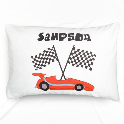 Funda de almohada personalizada para el nombre del coche de carreras