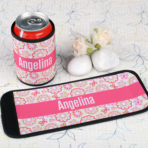 Patrón de rosado caliente Envoltura personalizada de lata o botella   