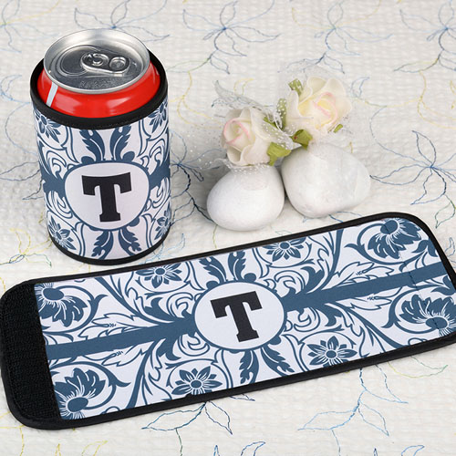 Floral Marino  Personalizado envoltura de lata o botella  