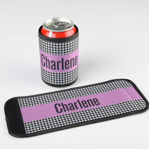 Patrón Pata de gallo Envoltura personalizada de lata o botella   