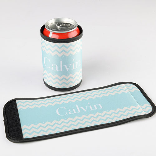 Chevron de menta personalizada y envoltura de botella  . 