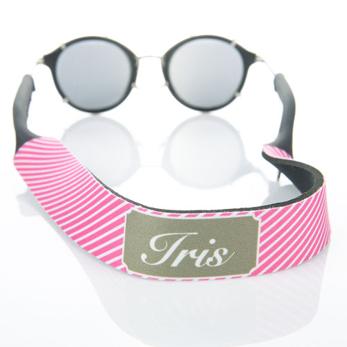 Rayas rosadas calientes correa de gafas de sol monogramada