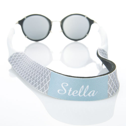 Correa de gafas de sol gris de cuatro hojas con monograma