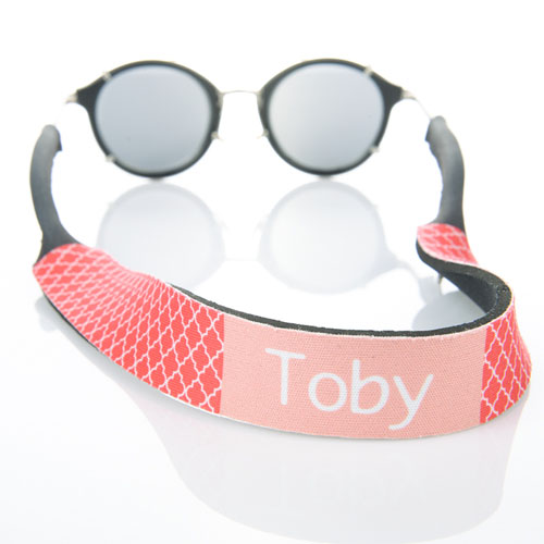 Correa de gafas de sol rojo Quatrefoil Monogramado