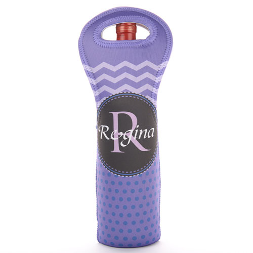 Bolsa de vino de material neopreno con símbolos personalizados de lunares