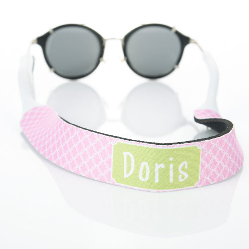 Correa de gafas de sol rosa entrelazada y monogramada