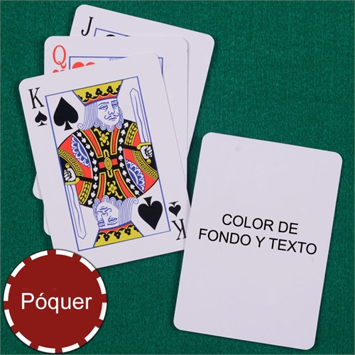 Naipes de motivo Mi propio póker con índice estandar color de fondo & texto 