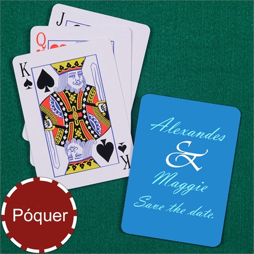 Mis propios Naipes personalizados para la boda con mensaje Naipes de tamaño póker y con índice estandar