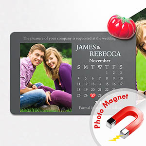 Nevera personalizada 10.16 cm x15.24 cm Calendario Grande Guardar la fecha Foto Imán, Gris Fancy