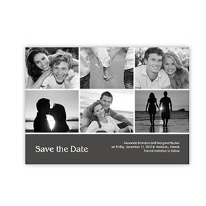Tarjeta personalizada con collage de 6 fotografías diseño 