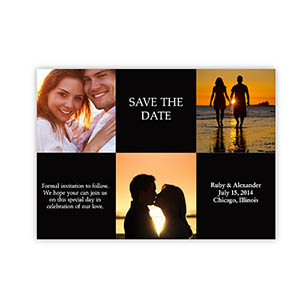 Tarjeta personalizada con collage de 3 fotografías diseño 